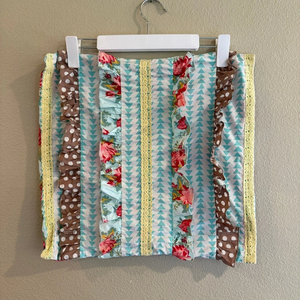 Matilda Jane Ruffled Pillow Sham Case 20 x 17 Floral Floral Polka Dot Patchwork